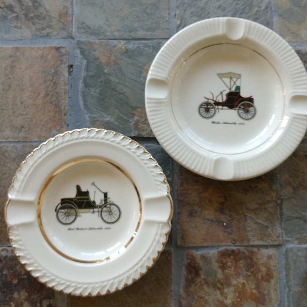 #3 VICTORIAN MOTIFF Mid Century Modern CIGAR Ashtrays featuring ANTIQUE …
